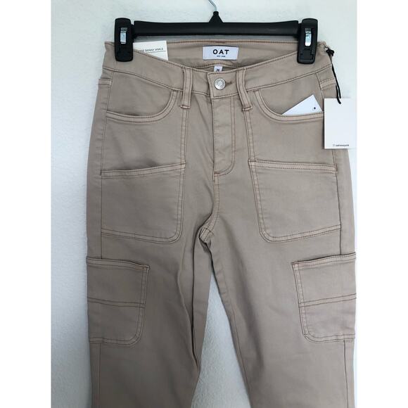 OAT Light Tan High Rise Utility Style Skinny Jean -26 - Picture 2 of 8